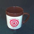 Plastic Bulls Eye Cafe 4" coffee cup mug Gage O...