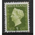 NETHERLANDS 1947 5c GREEN QUEEN WILHELMINA SG 6...