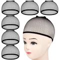 MORGLES 6PCS Wig Cap Non Slip, Black Mesh Net W...