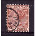 CEYLON 1883 SG 146 2c PALE BROWN FINE USED #2