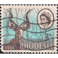 RHODESIA, MAMMALS, Great Kudu, blue 1967, 3d