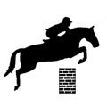 Jumper Horse & Rider Equine Decal Black Silhoue...