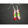 Beautiful red clear crackle over green red clea...