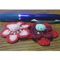 Button flowers #bf016 lot of 2 crochet decorati...