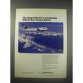 1990 Lufthansa airline Ad - Why flying to Munich is considerably different