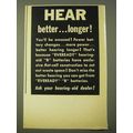 1950 Eveready Brand B Batteries Ad - Hear better.. Longer