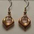 Gold Droplet Pierced Earrings Retro Style 1-1/4"