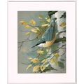 Nuthatch Mounted Bird Picture Print Cream 10 in...