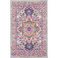 2' X 3' Pink And Gray Power Loom Area Rug