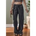 Carbon Grey Cargo Pockets Drawstring Sweatpants