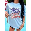 Light Blue Stars and Stripes Graphic July 4th P...