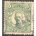 Sweden 1910 - SG69 - 5 ore green - Gustav V - used