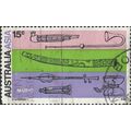 AUSTRALIA, MUSIC, Asian instruments, violet green pink 1971, 15c