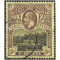 St Helena 1913 SG77 3d Black & Purple/Yellow Fi...