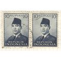 Indonesia 1951 - 10r violet slate - President S...