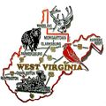 West Virginia Road Map Fridge Magnet