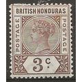 British Honduras 1895 SG53 3c Brown Mounted Mint .