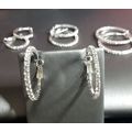 Hoop Crystal & Silver Earrings - 30mm