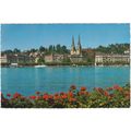 Postcard Lake Lucerne and Church of St. Leodega...