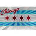 Chicago Flag Foil Fridge Magnet