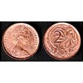 Australia Two Cent 1967 Used Coin Frilled neck-...