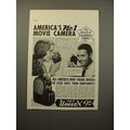1930 Univex Movie Camera Ad - Ida Lupino, Richa...