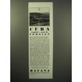 1930 Havana Cuba Tourism Ad - Tropical, Near By