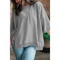 Light Grey Exposed Seam Chest Pocket Split Loos...