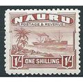 Nauru 1937 SG36B 1/- Brown-Lake Mounted Mint ... .