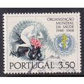 PORTUGAL 1968 20th ANNIV WHO 3.50e VALUE USED S...