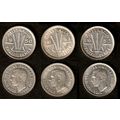 Australia Three Pence 1950 1951 1952 Used Coins...