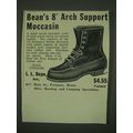 1940 L.L. Bean 8" arch support Moccasin Boot Ad