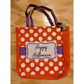 New w/Tag Happy Halloween Felt 12x12 White Polk...
