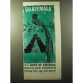 1960 Bank of America Travelers Cheques Advertisement - Guatemala