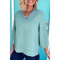 Moonlight Jade Frilled V Neckline Bracelet Slee...