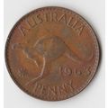 AUSTRALIA COIN - ONE PENNY 1963/ELIZABETH II/F/...