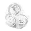 3x Beautiful Soap Flowers White Roses Heart Gif...
