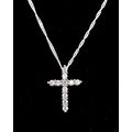 Silver Plated Diamante Cross 925 Silver Chain G...