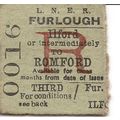 L.N.E.R. Edmondson Ticket - Ilford to Romford