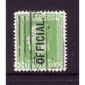 NEW ZEALAND 1915 SG O88 OFFICIAL 1/2d GREEN FIN...