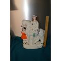 staffordshire flatback figure girl on horseback...