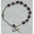 Amethyst Cross Bracelet, February Birthstone wi...