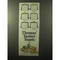 1970 Thomas' English Muffins Ad - Tastier Toasts