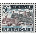 BELGIUM, Bridge and Castle, Huy, blue 1965, 50c