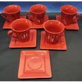 10 STRAWBERRY STREET Set 5 Mugs 6 Saucer Square...