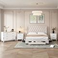 4-Piece Modern Bedroom Set – Upholstered Bed wi...