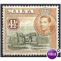 Malta 1938 SG224 4 1/2d Olive-Green & Yellow-Pu...