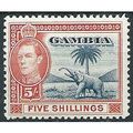 Gambia 1938 SG160 5/- Black & Vermillion Mounte...