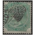 India 1865 SG64 4a Green Good/Fine Used . ..