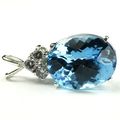 Swiss Blue Topaz, 925 Sterling Silver Pendant, ...